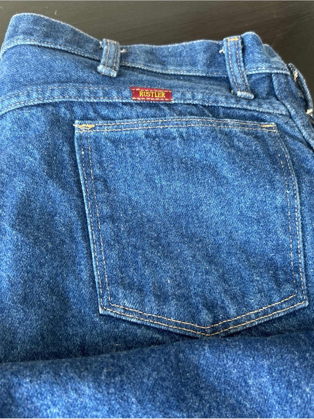 Rustler Men's Dark Blue Relaxed Fit Jeans